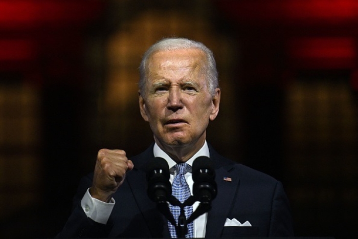 President Joe Biden speaks about the &quot;soul of the nation,&quot; at Independence Hall in Philadelphia, Pennsylvania, on September 1, 2022. (Photo by JIM WATSON/AFP via Getty Images)