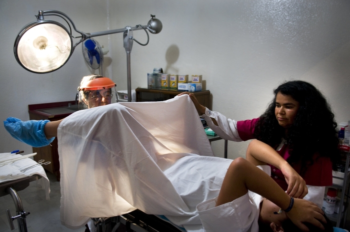 A woman undergoing an abortion.  (Getty Images)  