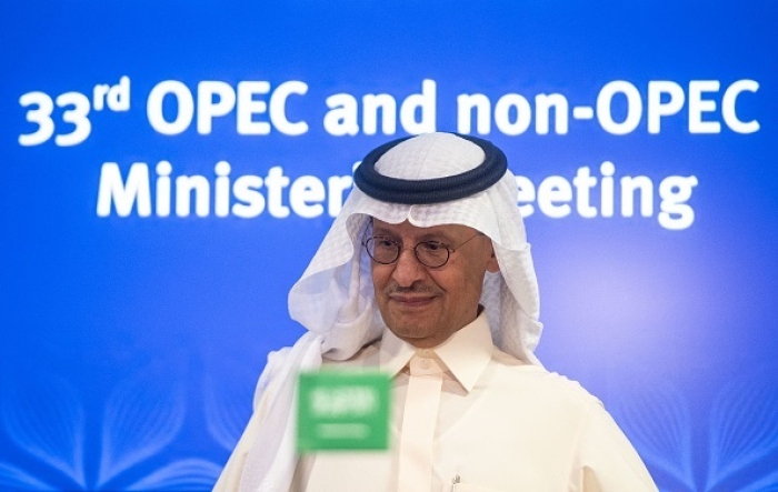 Saudi Energy Minister Abdulaziz bin Salman at the OPEC+ meeting in Vienna in October at which the oil output cut announcement was made. (Photo by Vladimir Simicek / AFP via Getty Images)