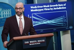 Monkeypox Deputy Coordinator Demetre Daskalakis speaks during the daily briefing in the Brady Press Briefing Room of the White House in Washington, DC, on September 7, 2022. (Photo by MANDEL NGAN/AFP via Getty Images)