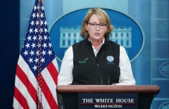 FEMA Administrator Deanne Criswell speaks during the daily briefing in the Brady Briefing Room of the White House in Washington, DC on September 27, 2022. (Photo by MANDEL NGAN/AFP via Getty Images)