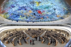 The U.N. Human Rights Council meets in Geneva. (Photo by Fabrice Coffrini / AFP via Getty Images)