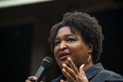  Georgia gubernatorial candidate Stacey Abrams speaks to supporters and members of the Rabun County Democrats group on July 28, 2022 in Clayton, Georgia. Abrams is running against current Georgia Governor Brian Kemp the election is to be held on November 8, 2022. (Photo by Megan Varner/Getty Images)