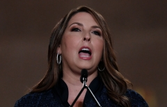 Republican National Committee Chair Ronna McDaniel speaks during the first day of the Republican convention at the Mellon auditorium on August 24, 2020 in Washington, DC. (Photo by OLIVIER DOULIERY/AFP via Getty Images)