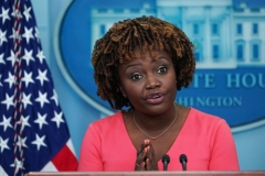 White House Press Secretary Karine Jean-Pierre speaks during the daily press briefing in the Brady Briefing Room of the White House in Washington, DC, on November 10, 2022. (Photo by MANDEL NGAN/AFP via Getty Images)